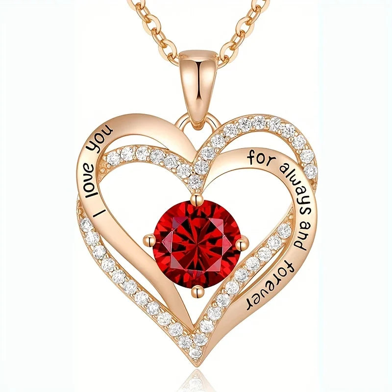 Elegante Rode Zirkoon Ketting - Cadeauset