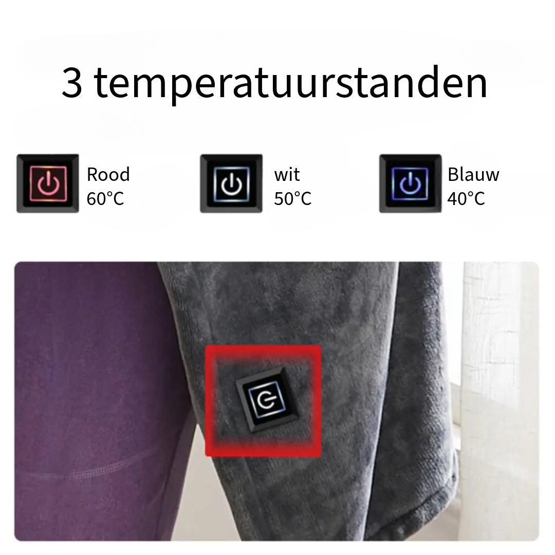 Draagbare USB Verwarmbare Deken met Instelbare Temperatuur - AFDEAL ®
