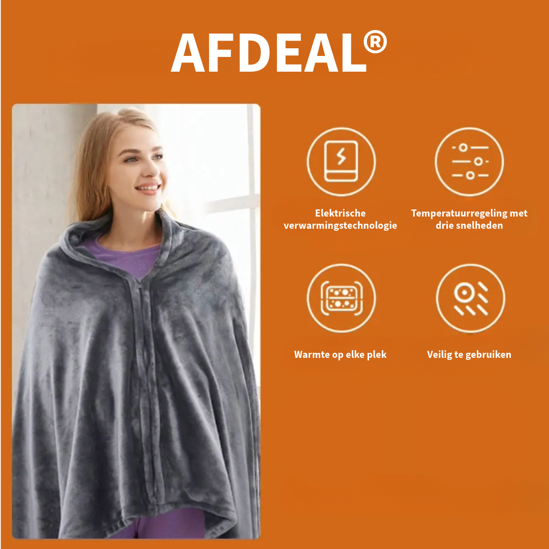 Draagbare USB Verwarmbare Deken met Instelbare Temperatuur - AFDEAL ®