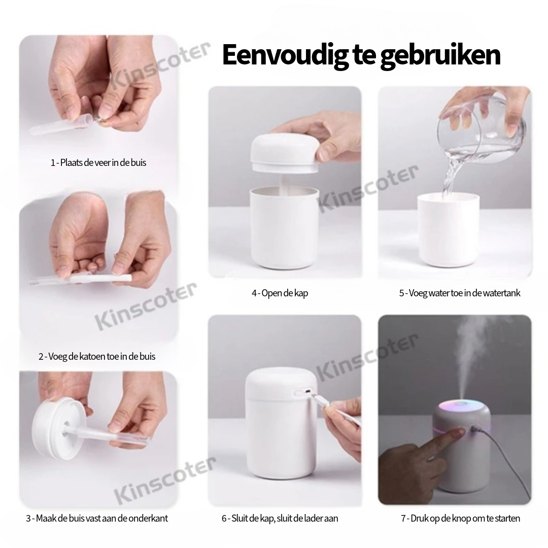 Draagbare USB Luchtbevochtiger voor Thuis, Auto en Planten - KINSCOTER ®
